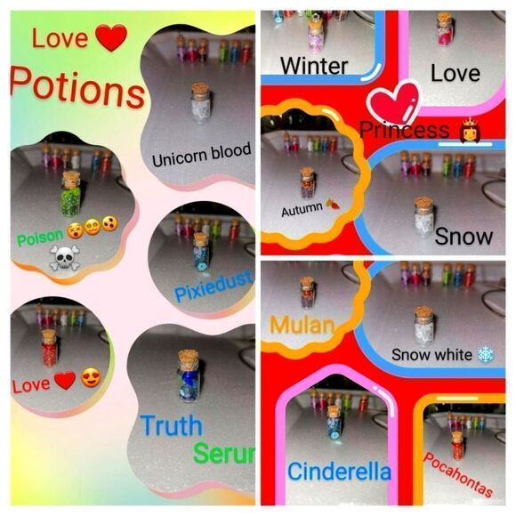 7 Valentines 💝 potion viles - Picture 1 of 5